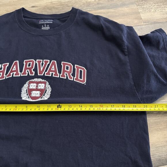 Champion Harvard University Navy Blue Graphic Tee Men’s Size Large - Picture 7 of 9
